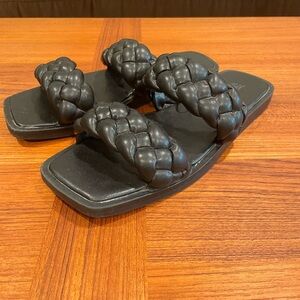 H&M Black Braided Sandals